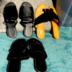 3 ladies sandals size 10 black